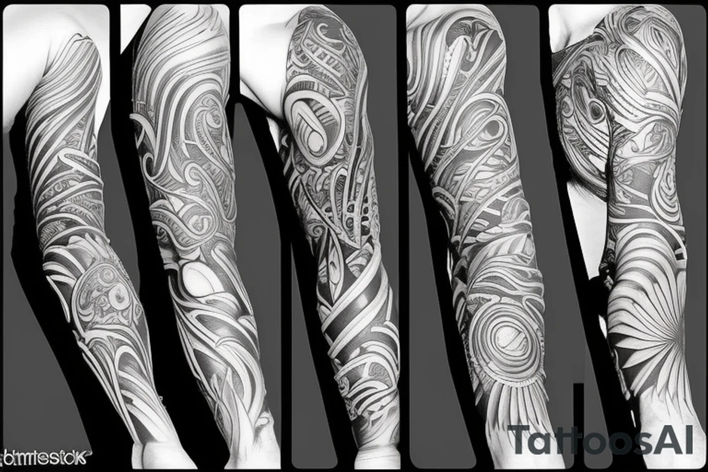 tropical sleeve tattoo idea