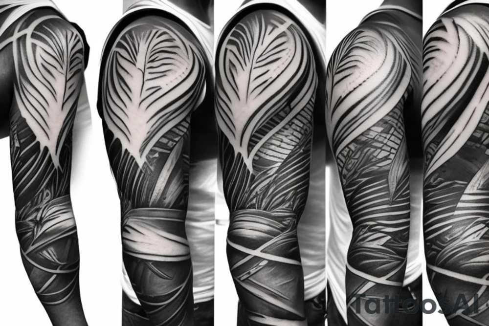 tropical sleeve tattoo idea