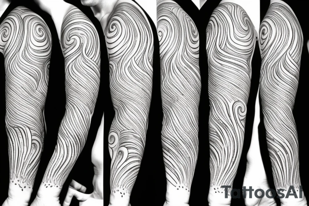 waves sleeve tattoo idea