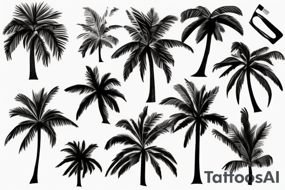 palm tree sleeve tattoo idea