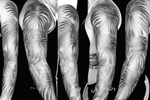 palm tree sleeve tattoo idea