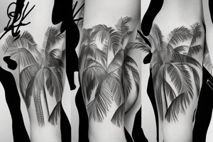 palm tree sleeve tattoo idea