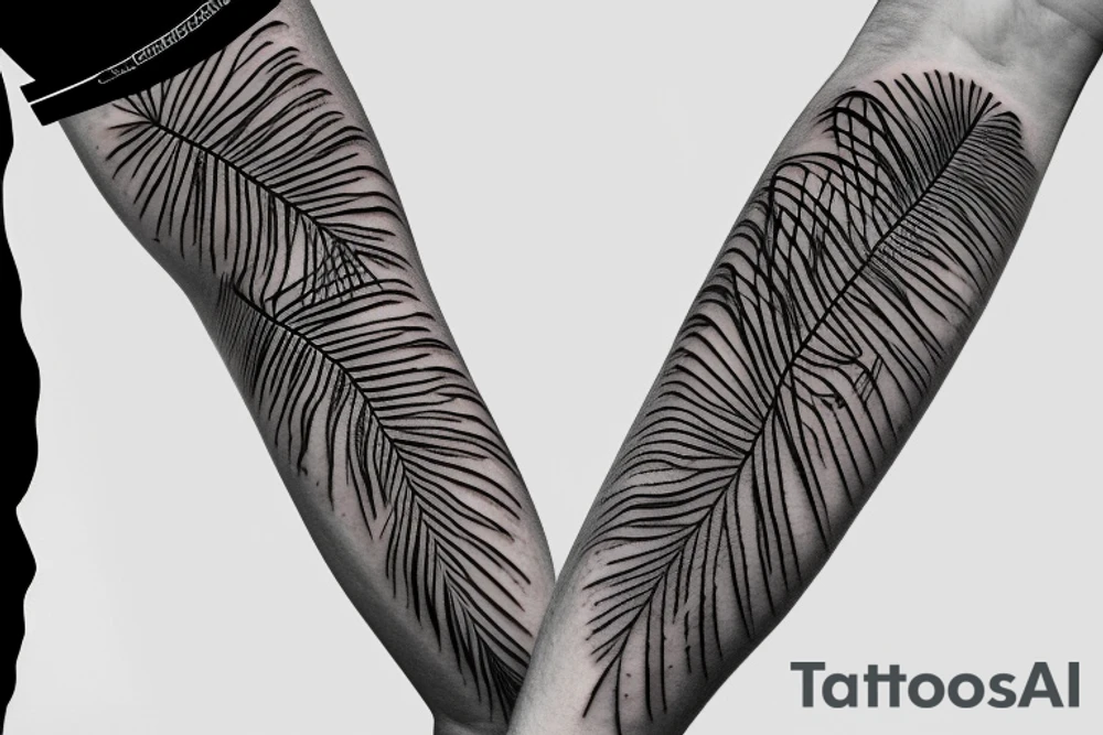 palm tree sleeve tattoo idea