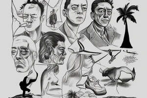 Albert Camus’s The Stranger walking on the beach. tattoo idea