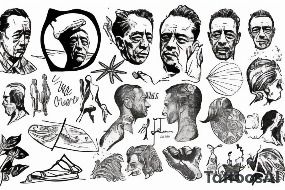 Albert Camus’s The Stranger walking on the beach. tattoo idea