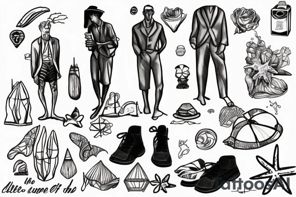 Albert Camus’s The Stranger walking on the beach. tattoo idea