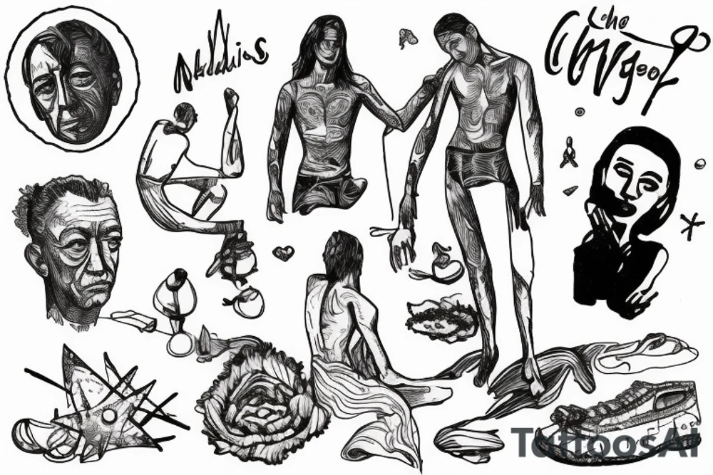 Albert Camus’s The Stranger walking on the beach. tattoo idea
