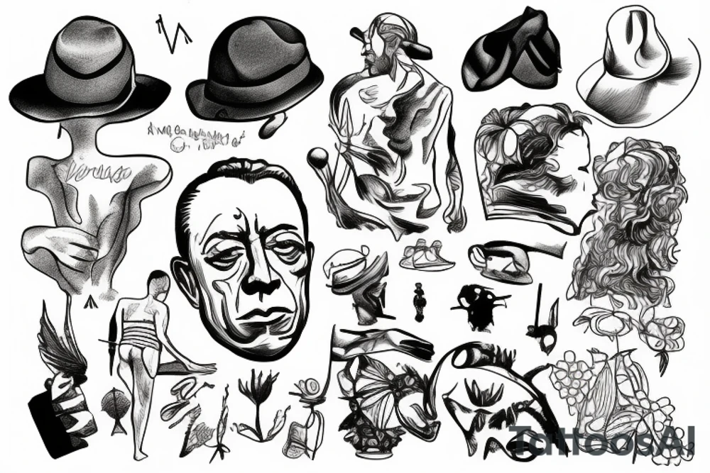 Albert Camus’s The Stranger walking on the beach. tattoo idea