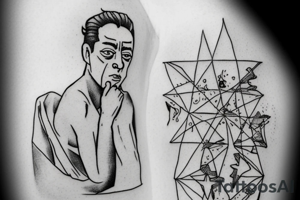 Albert Camus’s The Stranger walking on the beach. tattoo idea