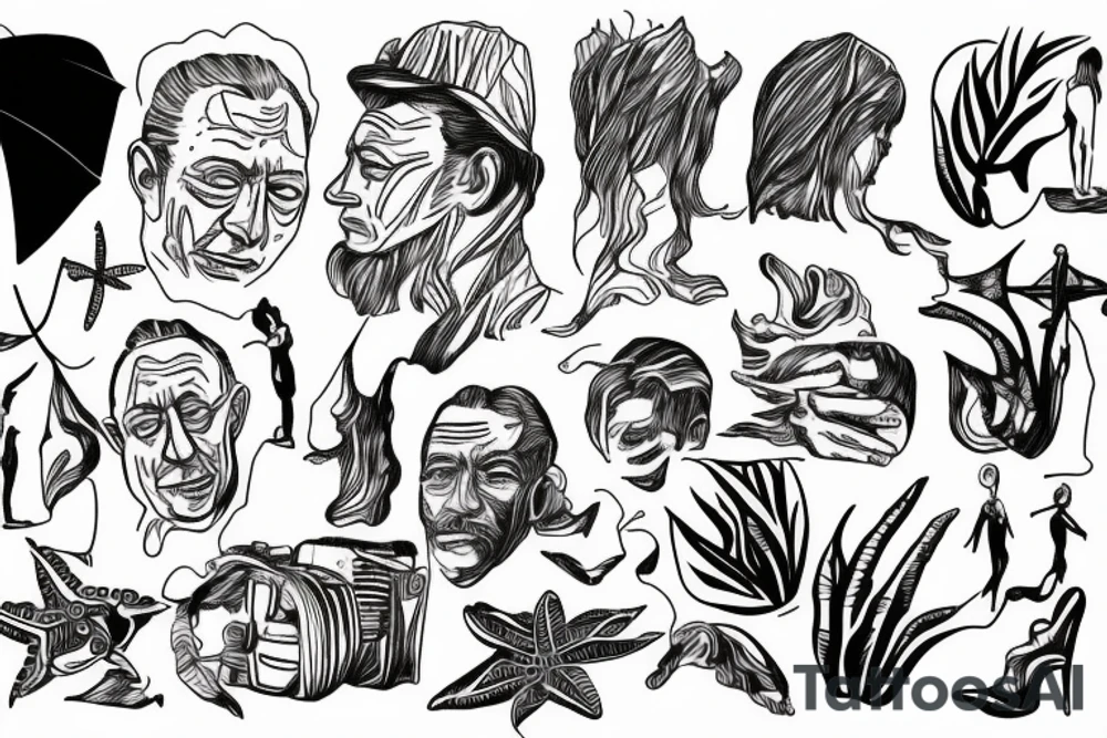 Albert Camus’s The Stranger walking on the beach. tattoo idea