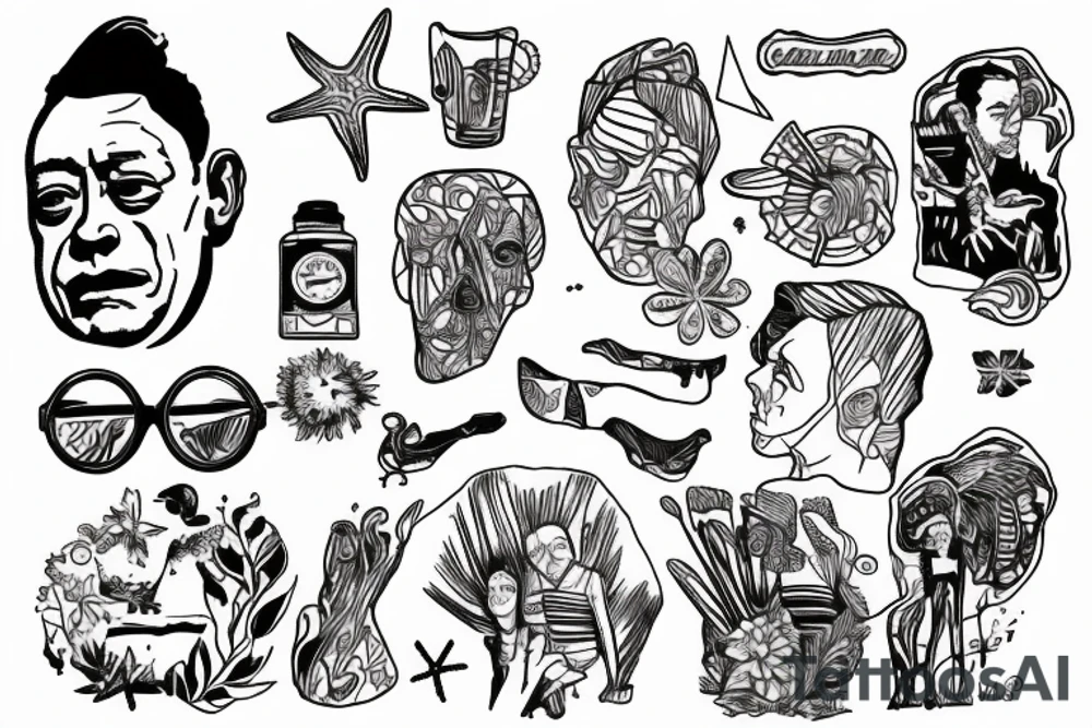 Albert Camus’s The Stranger walking on the beach. tattoo idea