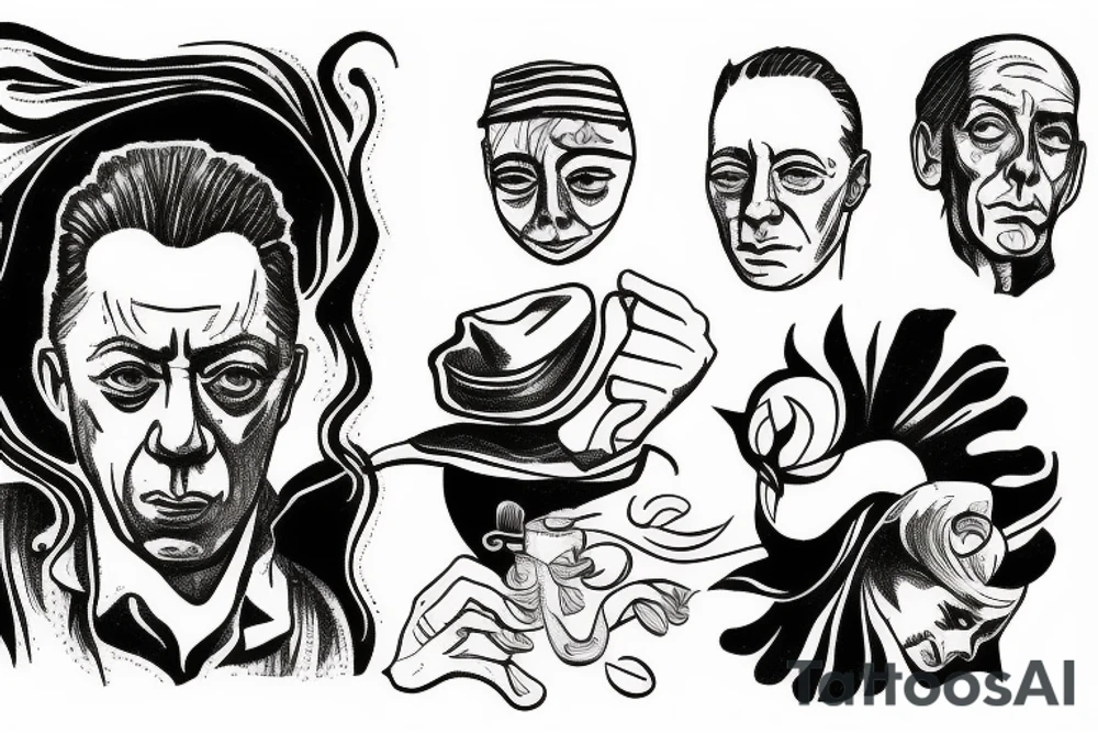 Albert Camus’s The Stranger walking on the beach. tattoo idea