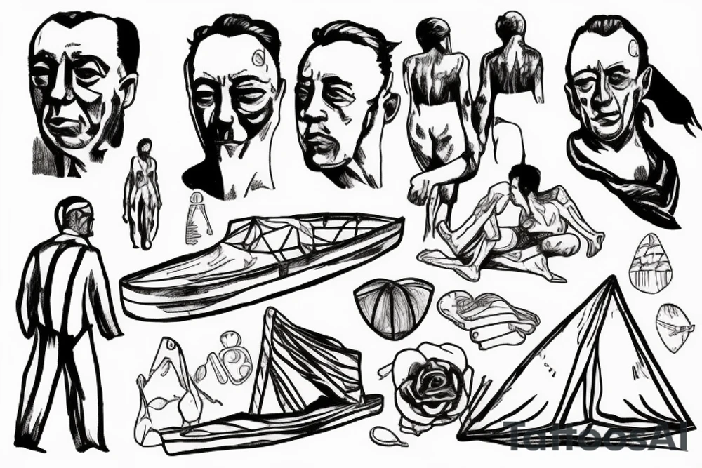 Albert Camus’s The Stranger walking on the beach. tattoo idea