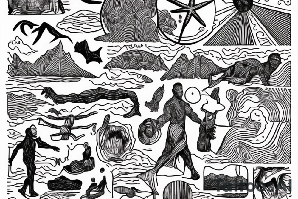 Albert Camus’s The Stranger walking on the beach. tattoo idea