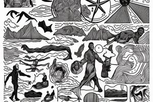 Albert Camus’s The Stranger walking on the beach. tattoo idea