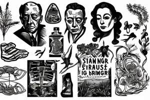 Albert Camus’s The Stranger walking on the beach. tattoo idea