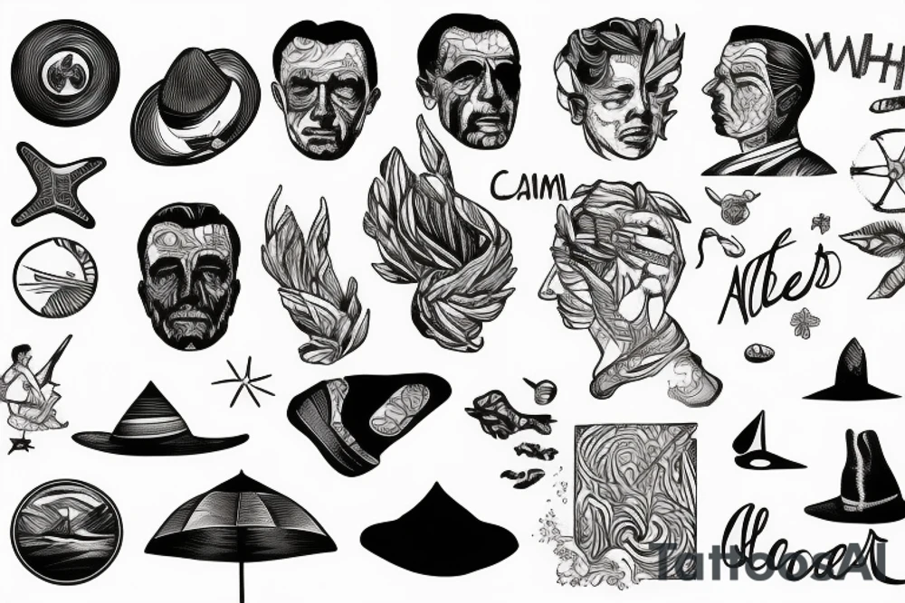 Albert Camus’s The Stranger walking on the beach. tattoo idea