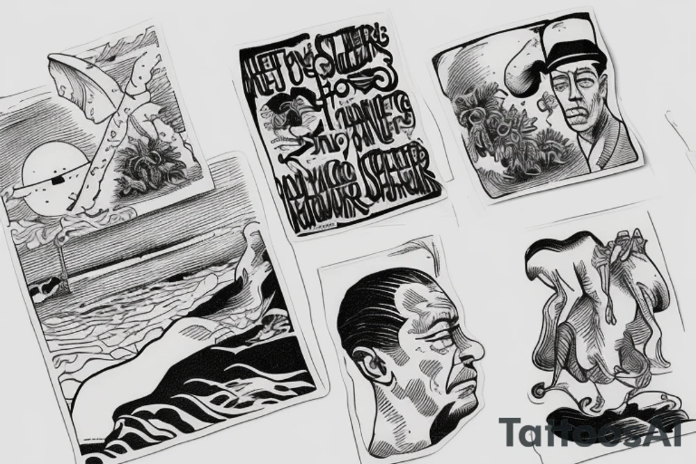 Albert Camus’s The Stranger walking on the beach. tattoo idea
