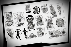 Albert Camus’s The Stranger walking on the beach under the sun. tattoo idea