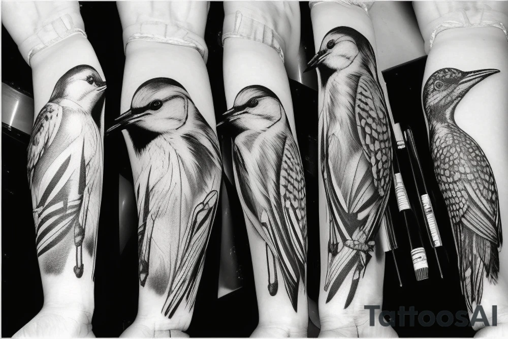 Woodpecker bird tattoo idea