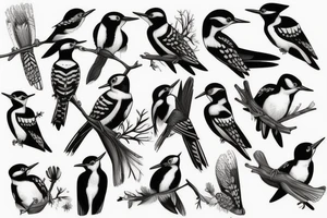 Woodpecker bird tattoo idea