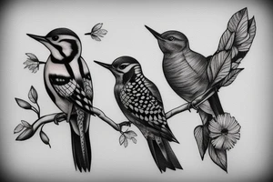 Woodpecker bird tattoo idea