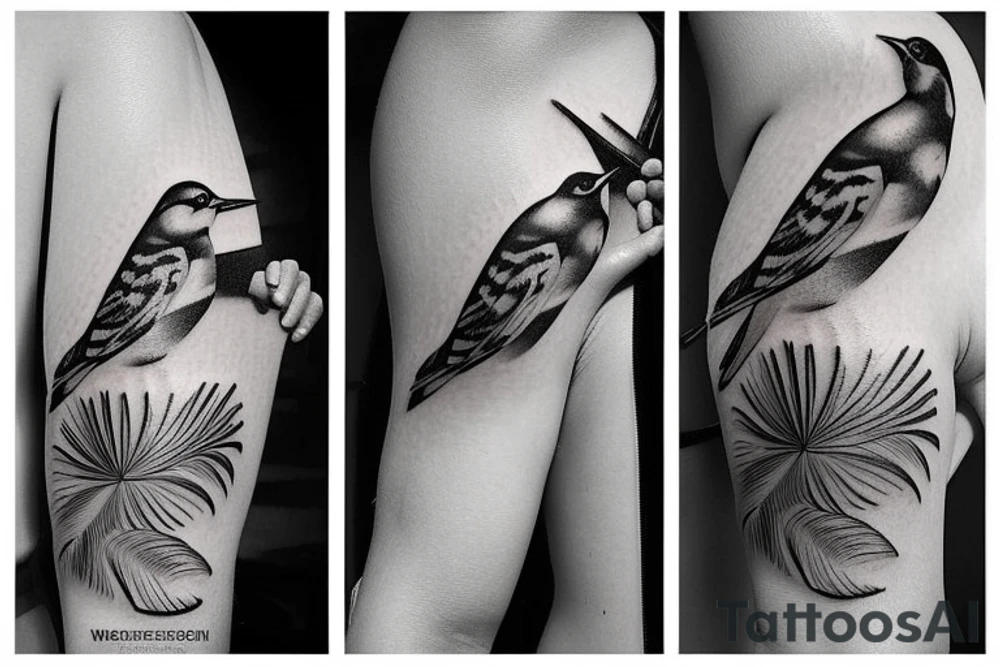 Woodpecker bird tattoo idea