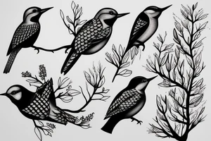Woodpecker bird tattoo idea