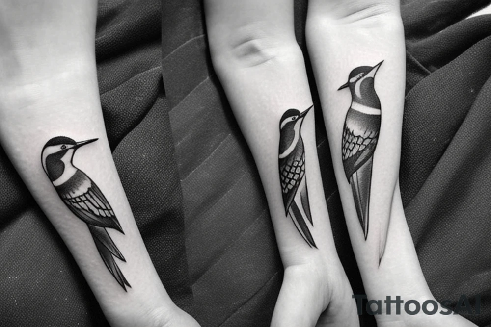 Woodpecker bird tattoo idea