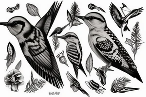Woodpecker bird tattoo idea