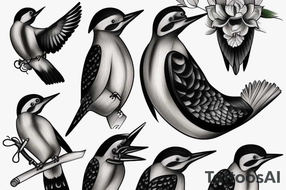 create a woodpecker bird tattoo tattoo idea