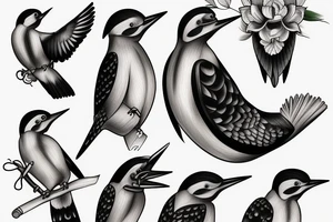 create a woodpecker bird tattoo tattoo idea