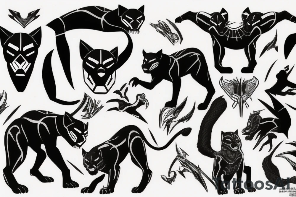 traditional black panther tattoo idea