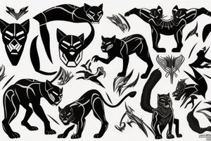 traditional black panther tattoo idea