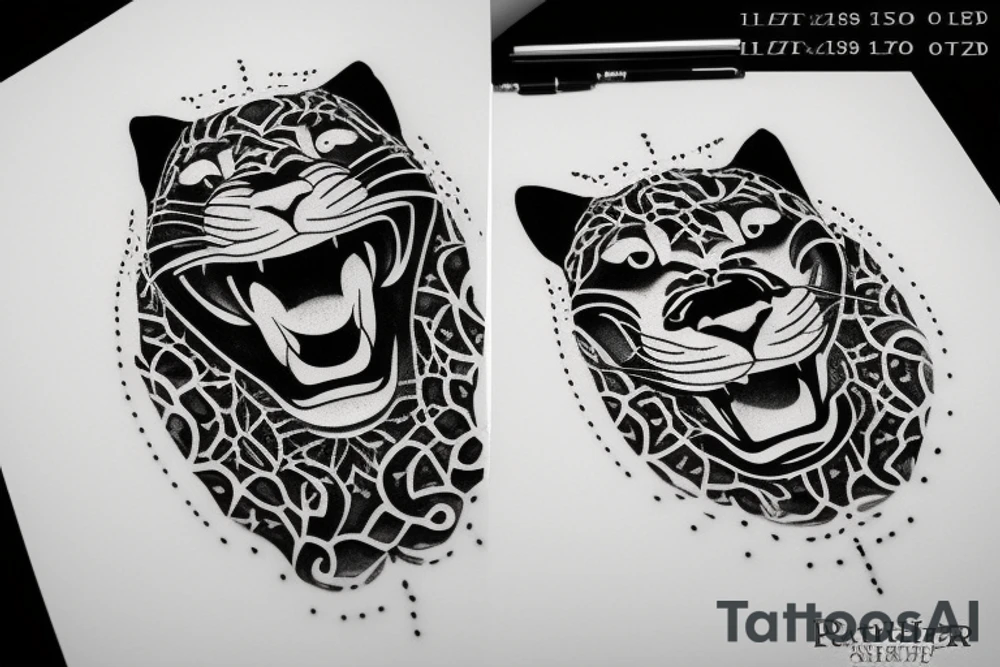 traditional
 panther tattoo idea