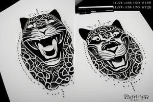 traditional
 panther tattoo idea