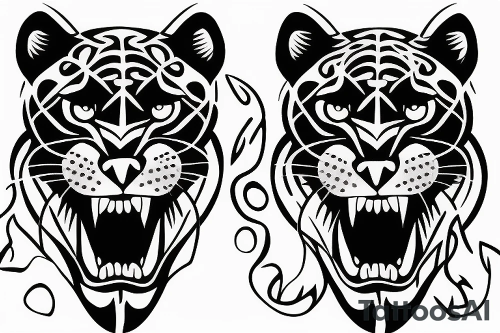 traditional
 panther tattoo idea