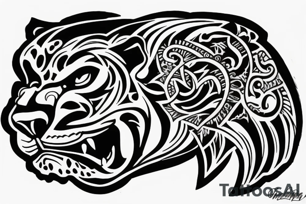 traditional
 panther tattoo idea