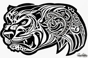 traditional
 panther tattoo idea