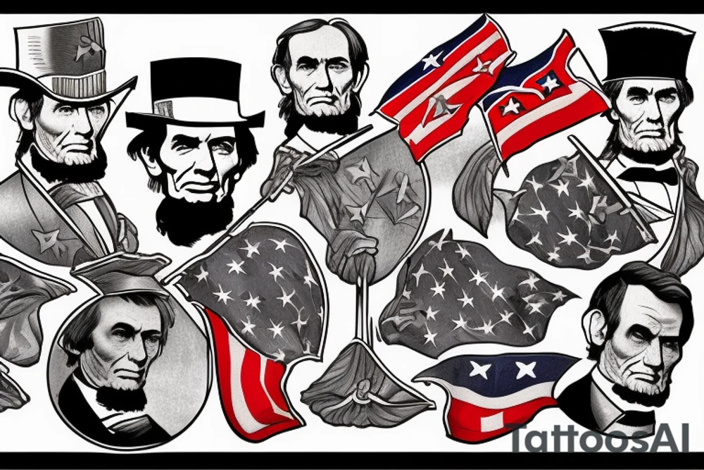 Abraham Lincoln burning the confederate flag tattoo idea