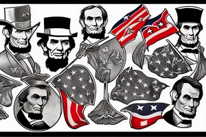 Abraham Lincoln burning the confederate flag tattoo idea