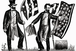 Abraham Lincoln burning the confederate flag tattoo idea