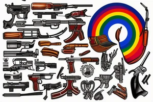 2nd amendment in front of rainbow flag tattoo idea