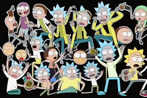 Rick and Morty playing a video game together tattoo idea