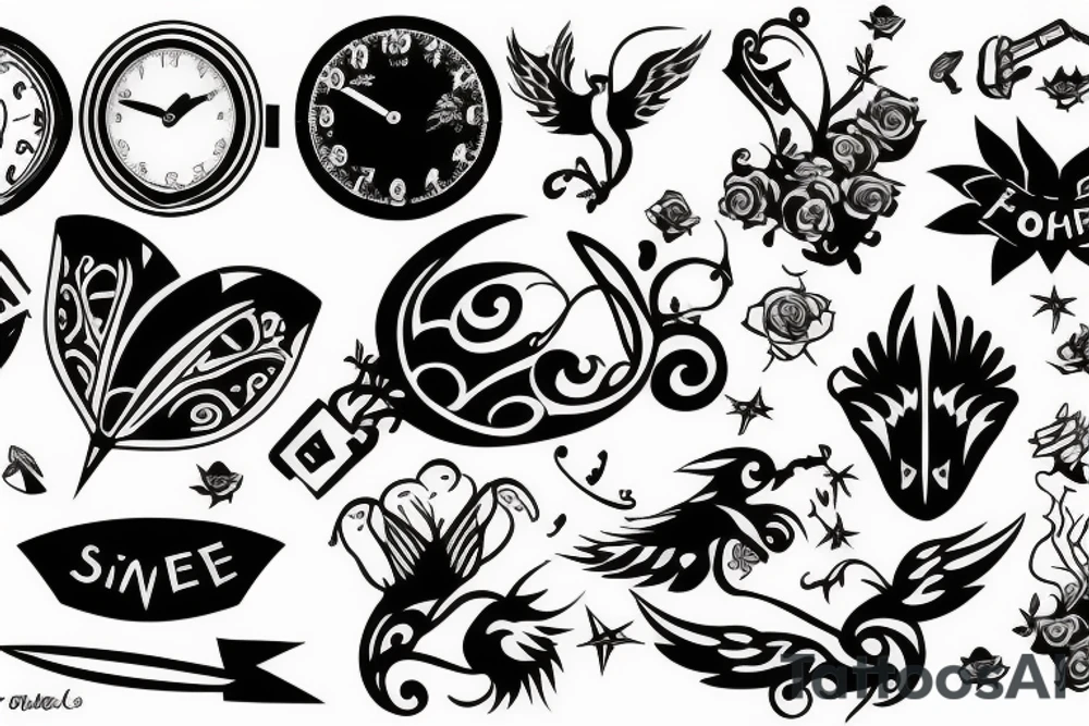 time flies tattoo idea