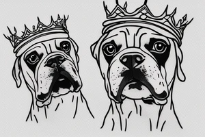 A boxer dog wearing a crown. tattoo idea