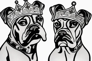 A boxer dog wearing a crown. tattoo idea