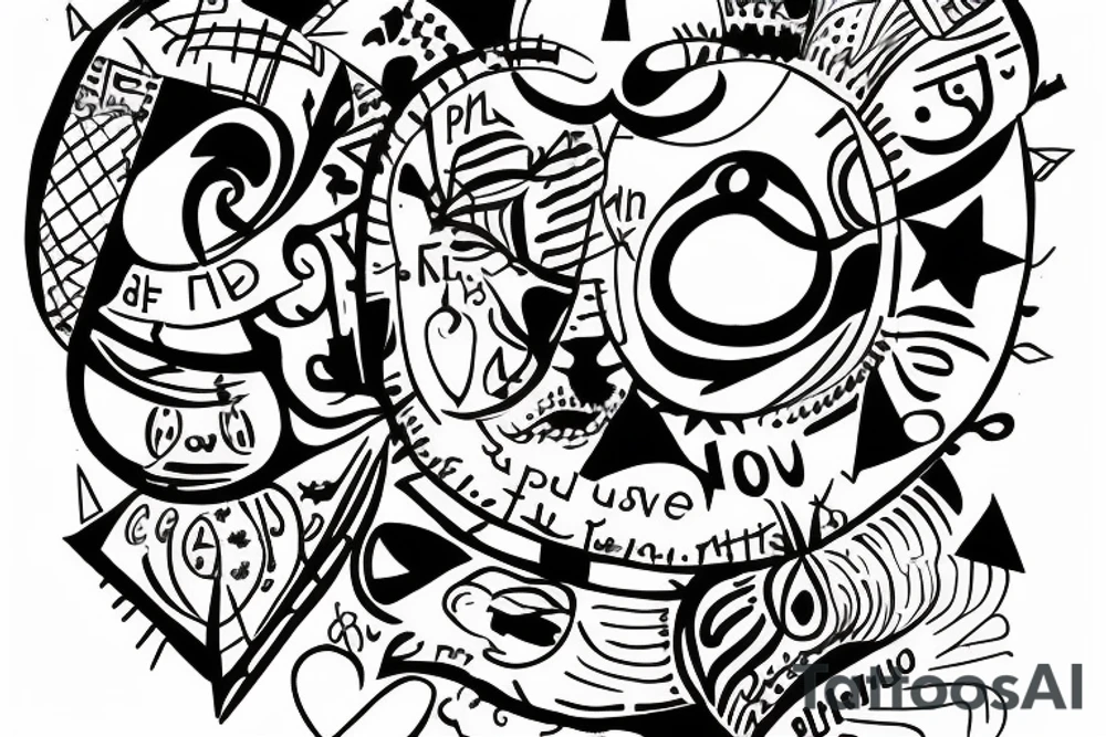 A globe wearing a crown. Text: Absurdity is king, but love saves us from it. tattoo idea