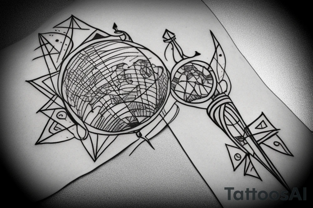 A globe wearing a crown. tattoo idea