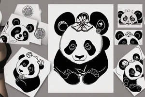 Panda on the bambook tattoo idea